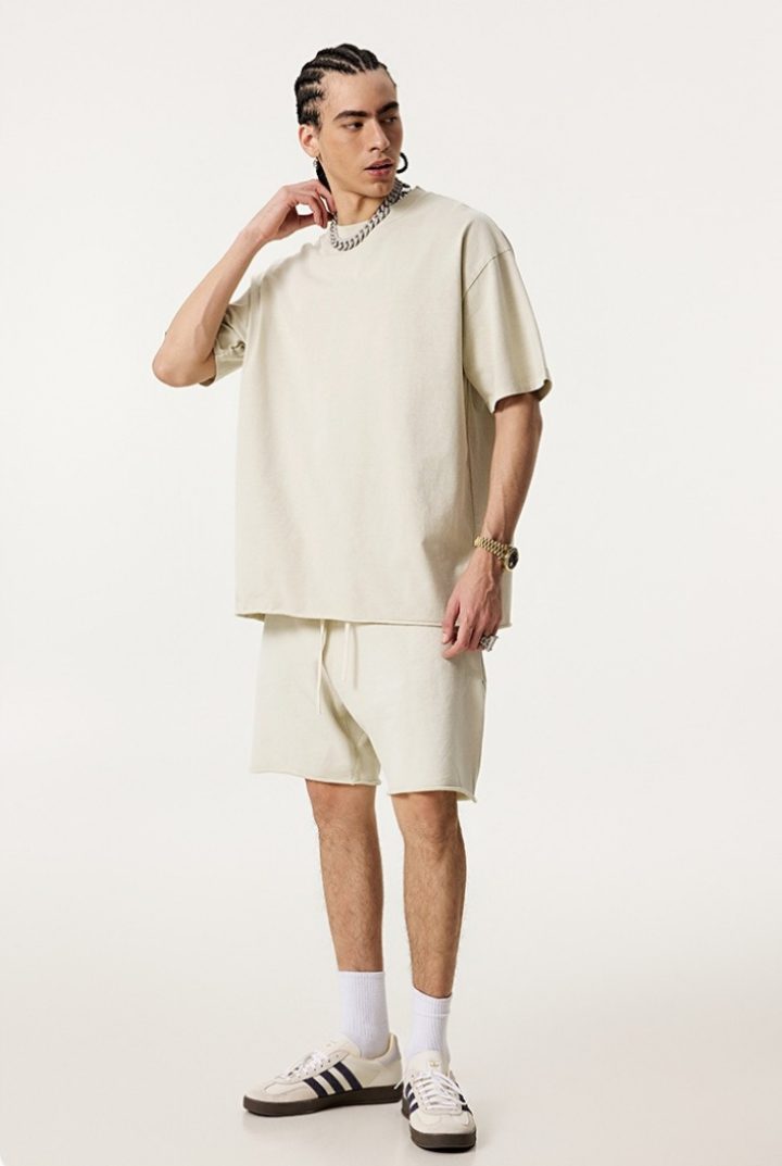 Men’s Cotton Loose Fit Crew Neck Drop Shoulder T-Shirt