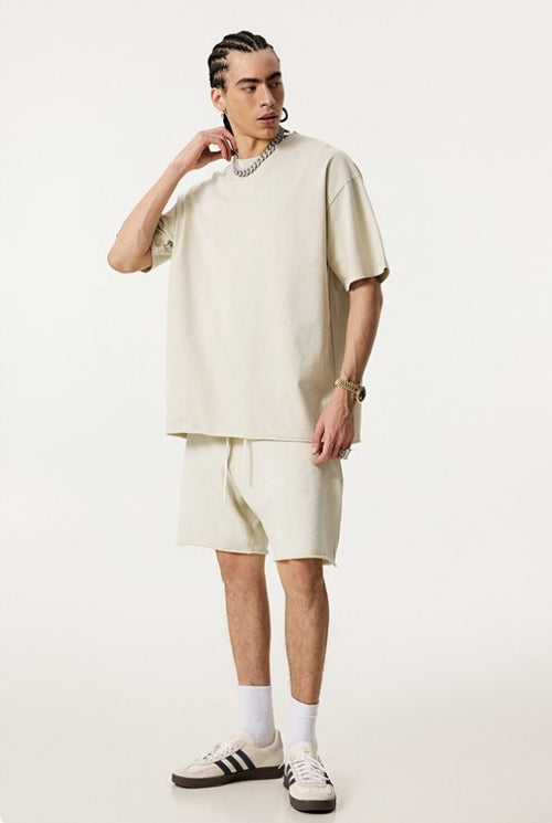 Men’s Cotton Loose Fit Crew Neck Drop Shoulder T-Shirt