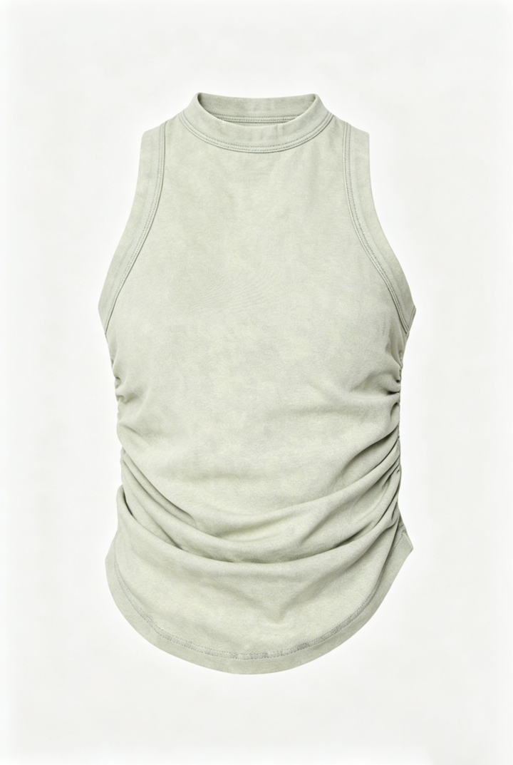 Women’s Ruched Slim Fit Sleeveless Tank Top