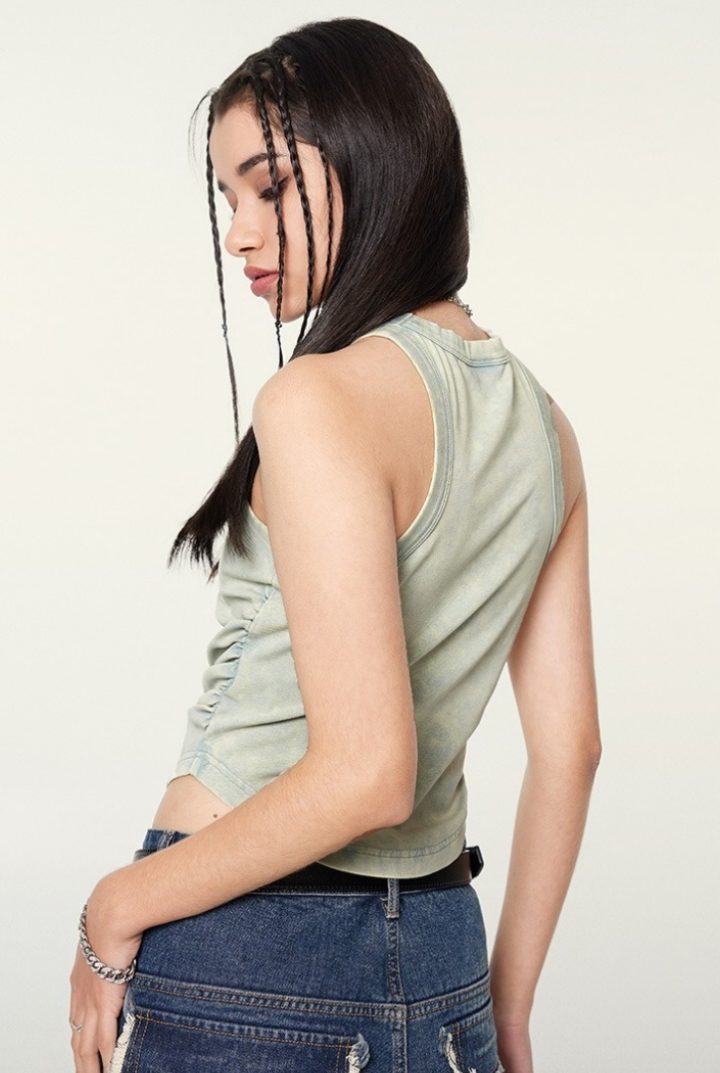Women’s Ruched Slim Fit Sleeveless Tank Top