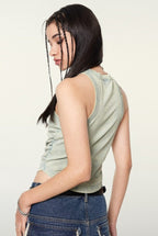 Women’s Ruched Slim Fit Sleeveless Tank Top