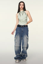 Women’s Ruched Slim Fit Sleeveless Tank Top